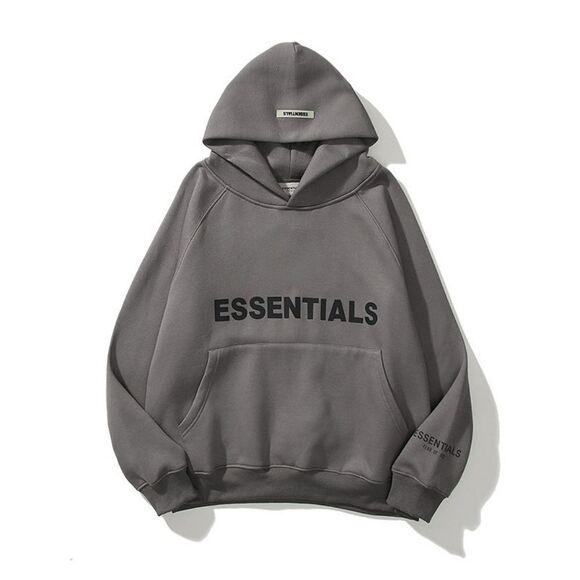 Essentials Fear Of God Hoodie in Dark Gray Size Large Sweater Grey Hooded Trendy - Picture 1 of 7